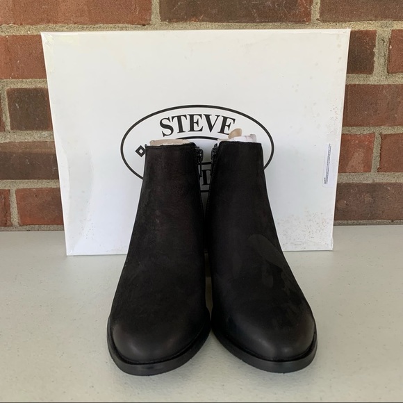 Steve Madden Women’ Baylor Leather Almond Toe Ankle Boots Black, Size US 6 M - Picture 5 of 10